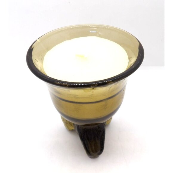 Vintage Avon Chesapeake Jigger Candle Amber Glass 1 3/4 in. NOS - Picture 4 of 5